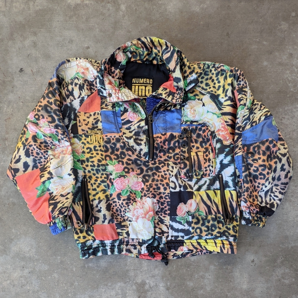 Vintage Numero Uno crazy animal print snow jacket